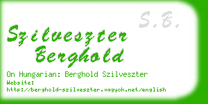 szilveszter berghold business card